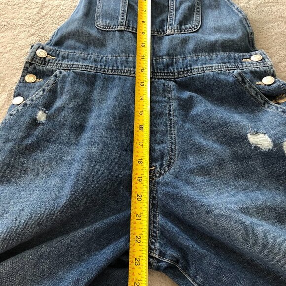 Gap Distressed Medium Wash Denim Overalls - Picture 14 of 16